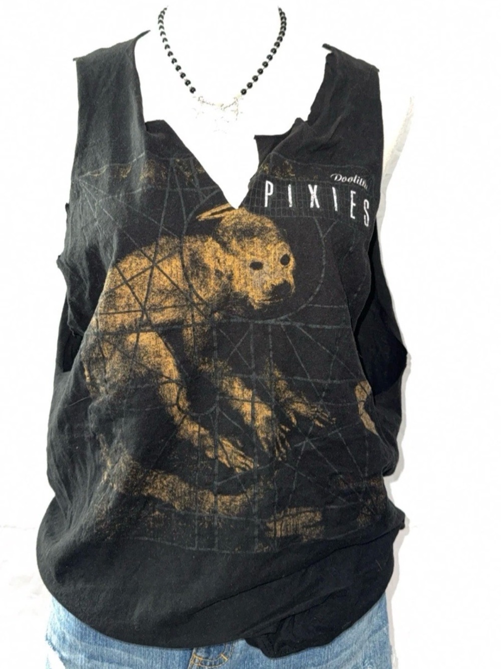 Doolittle Pixies Black Graphic Band Tank with Gold Print 2023